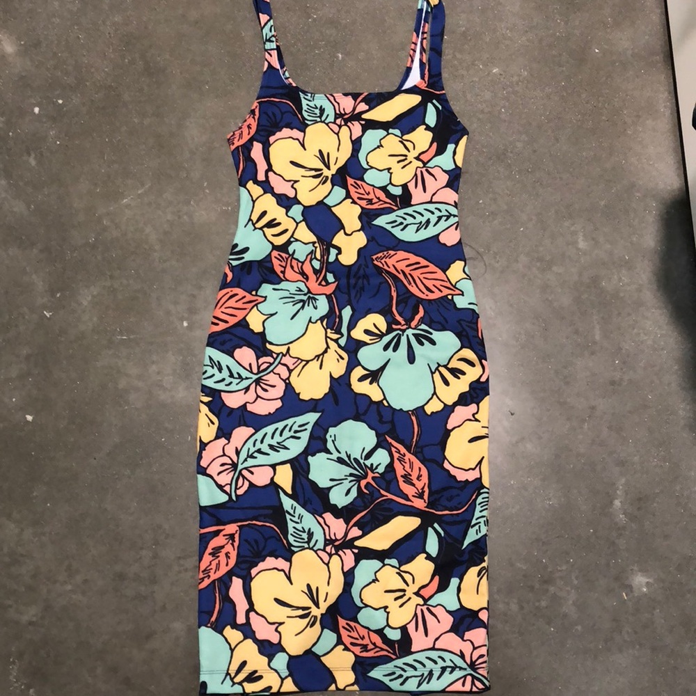 ZARA tropical print stretch dress. Size M.